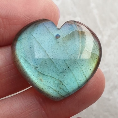 Labradorite heart with mounting hole 30x27 mm no 56