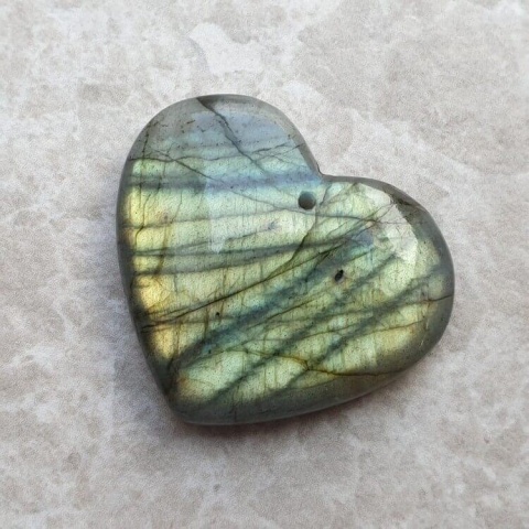 Labradorite heart with mounting hole 31x26 mm no 3 Labradorite heart with mounting hole 31x26 mm no 3
