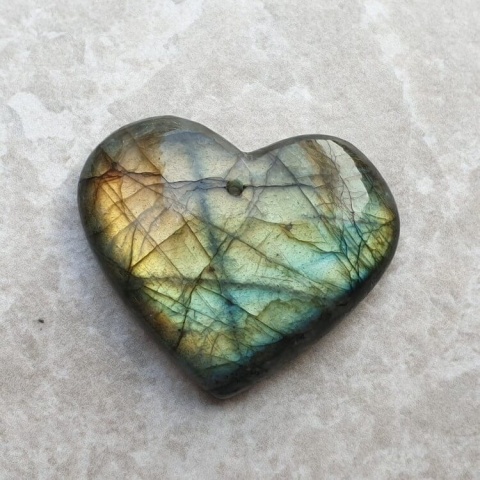 Labradorite heart with mounting hole 31x26 mm no 5
