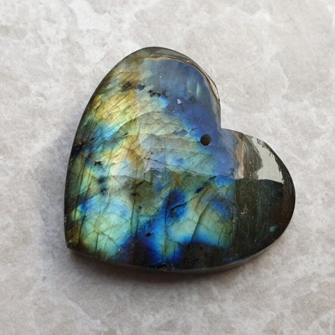 Labradorite heart with mounting hole 33x29 mm no 39 Labradorite heart with mounting hole 33x29 mm no 39