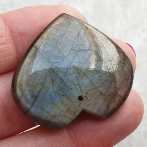 Labradorite heart with mounting hole 34x31 mm no 25 Labradorite heart with mounting hole 34x31 mm no 25