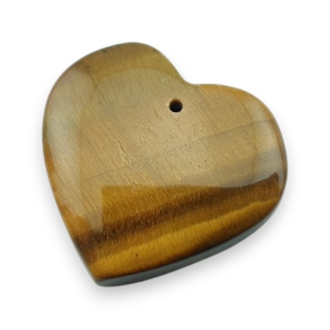 Tiger's eye heart with mounting hole 26x24 mm no 3 Tiger's eye heart with mounting hole 26x24 mm no 3