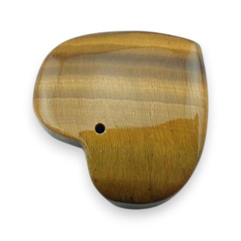 Tiger's eye heart with mounting hole 26x24 mm no 3 Tiger's eye heart with mounting hole 26x24 mm no 3