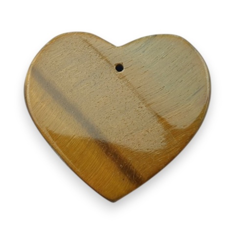 Tiger's eye heart with mounting hole 26x24 mm no 3 Tiger's eye heart with mounting hole 26x24 mm no 3