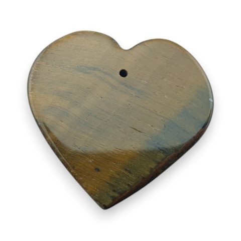 Tiger's eye heart with mounting hole 27x26 mm no 18 Tiger's eye heart with mounting hole 27x26 mm no 18