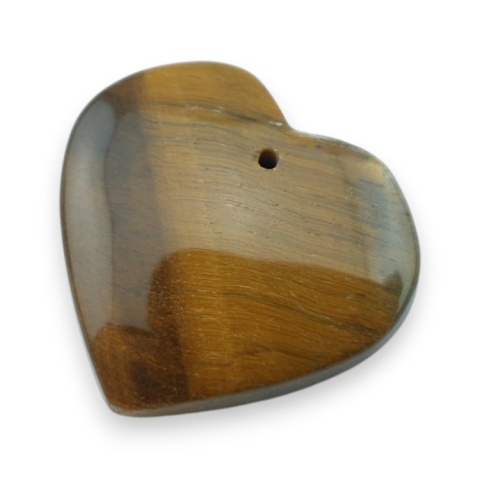 Tiger's eye heart with mounting hole 28x26 mm no 12 Tiger's eye heart with mounting hole 28x26 mm no 12