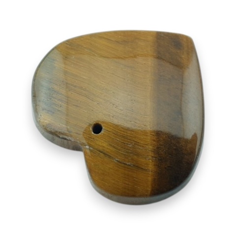 Tiger's eye heart with mounting hole 28x26 mm no 12 Tiger's eye heart with mounting hole 28x26 mm no 12