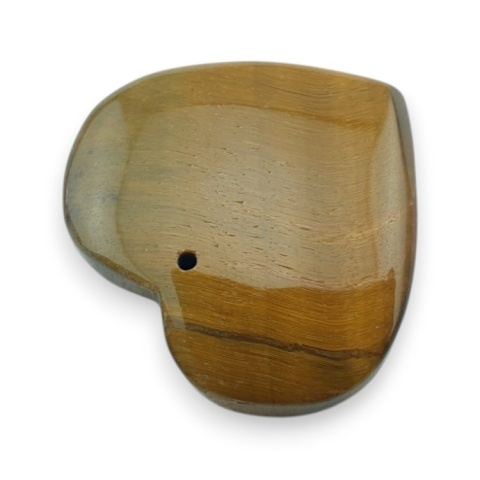 Tiger's eye heart with mounting hole 28x26 mm no 15 Tiger's eye heart with mounting hole 28x26 mm no 15