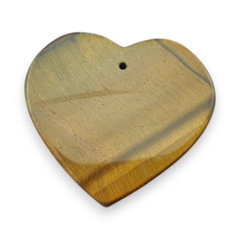 Tiger's eye heart with mounting hole 28x26 mm no 15 Tiger's eye heart with mounting hole 28x26 mm no 15