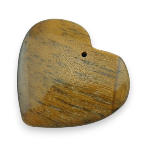 Tiger's eye heart with mounting hole 31x28 mm no 20