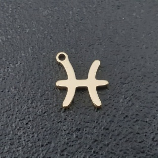 Zawieszka Ryby stal chirurgiczna kolor złoty 10,5 mm