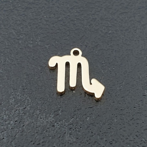 Scorpio pendant stainless steel gold 10.5 mm