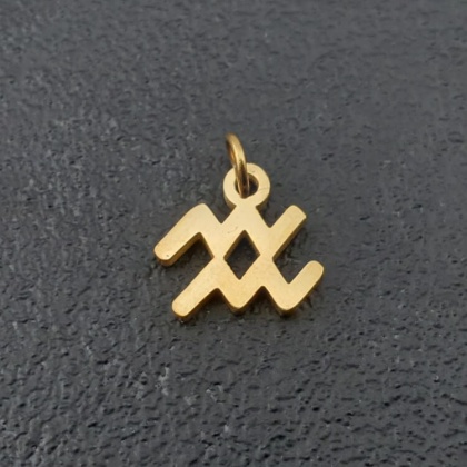 Pendant Aquarius stainless steel, gold colour 7.6 mm