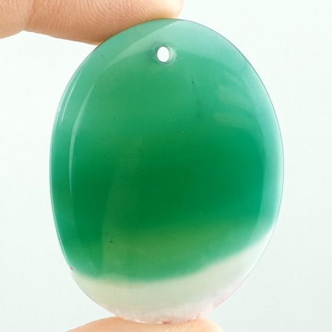Agate cabochon with mounting hole 42x32 mm no 252