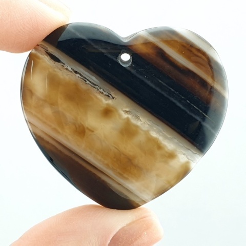 Agate cabochon with mounting hole 42x40 mm no 227