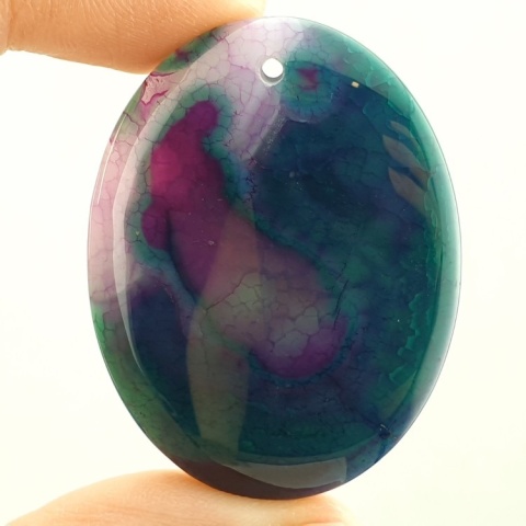 Agat kaboszon z dziurką 43x33 mm nr 247