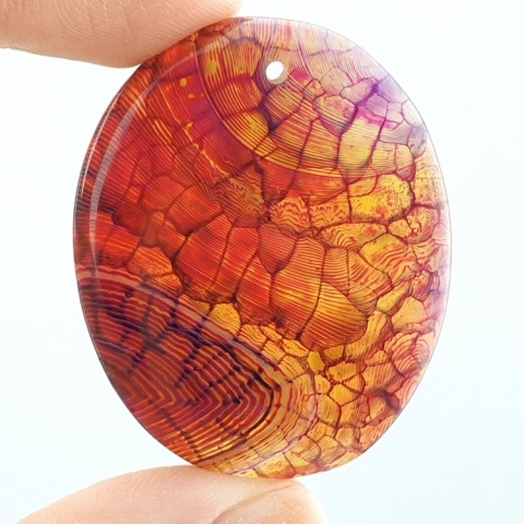 Agate cabochon with mounting hole 43x34 mm no 240