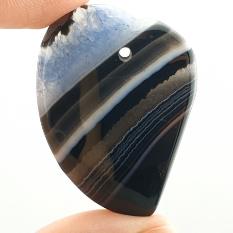 Agat kaboszon z dziurką 44x31 mm nr 258 Agat kaboszon z dziurką 44x31 mm nr 258
