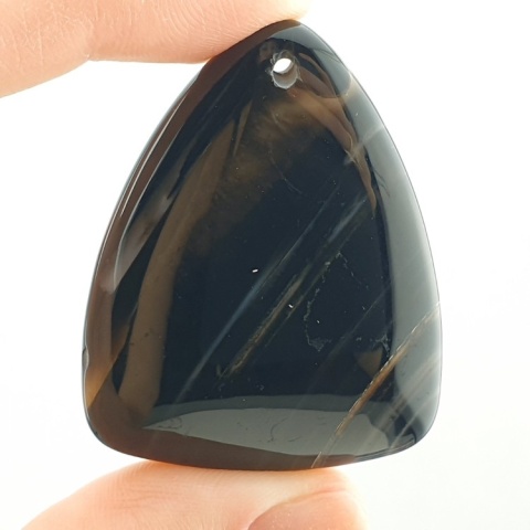 Agat kaboszon z dziurką 46x36 mm nr 224 Agat kaboszon z dziurką 46x36 mm nr 224