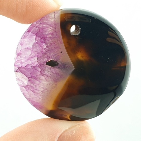 Agate cabochon with mounting hole fi 36x mm no 244 Agate cabochon with mounting hole fi 36x mm no 244