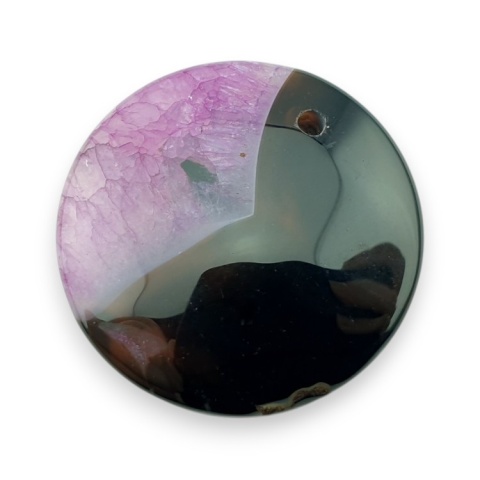 Agate cabochon with mounting hole fi 36x mm no 244 Agate cabochon with mounting hole fi 36x mm no 244