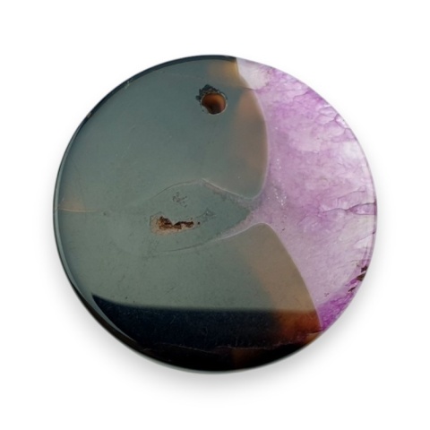 Agate cabochon with mounting hole fi 36x mm no 244 Agate cabochon with mounting hole fi 36x mm no 244