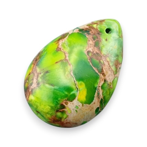 Imperial jasper teardrop with mounting hole 30x20 mm no 18