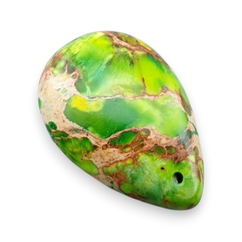 Imperial jasper teardrop with mounting hole 30x20 mm no 18