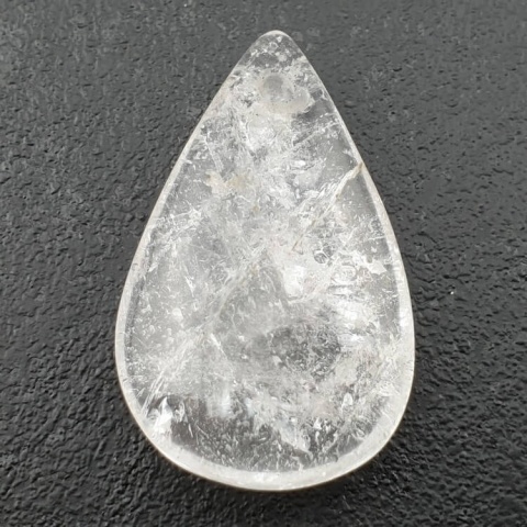 Rock quartz teardrop with mounting hole 35x22 mm no 41 Rock quartz teardrop with mounting hole 35x22 mm no 41