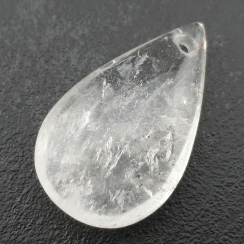Kryształ górski łezka z dziurką 38x23 mm nr 38 Kryształ górski łezka z dziurką 38x23 mm nr 38