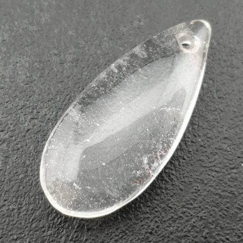 Rock quartz teardrop with mounting hole 40x18 mm no 50