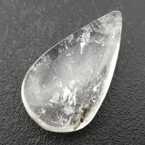 Rock quartz teardrop with mounting hole 40x23 mm no 36