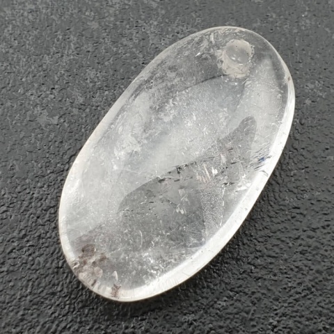 Rock quartz oval with mounting hole 34x19 mm no 17 Rock quartz oval with mounting hole 34x19 mm no 17