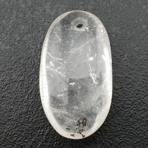 Rock quartz oval with mounting hole 34x19 mm no 17 Rock quartz oval with mounting hole 34x19 mm no 17