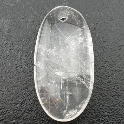Kryształ górski owal z dziurką 38x20 mm nr 26