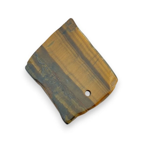 Tiger's eye slice with mounting hole 43x35 mm no 32 Tiger's eye slice with mounting hole 43x35 mm no 32