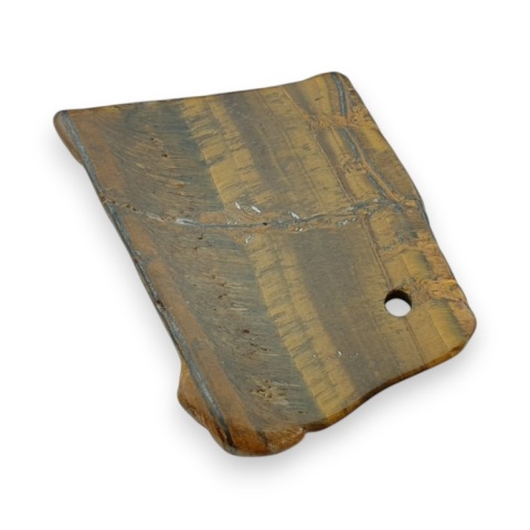 Tiger's eye slice with mounting hole 49x40 mm no 37 Tiger's eye slice with mounting hole 49x40 mm no 37