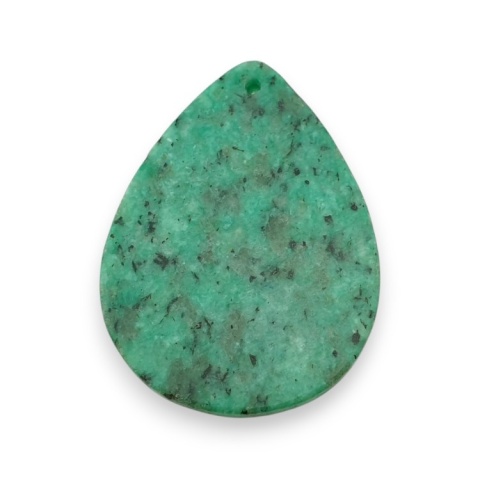 Zoisite with ruby cabochon with mounting hole 53x39 mm no 8