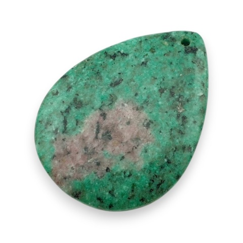 Zoisite with ruby cabochon with mounting hole 53x39 mm no 9 Zoisite with ruby cabochon with mounting hole 53x39 mm no 9