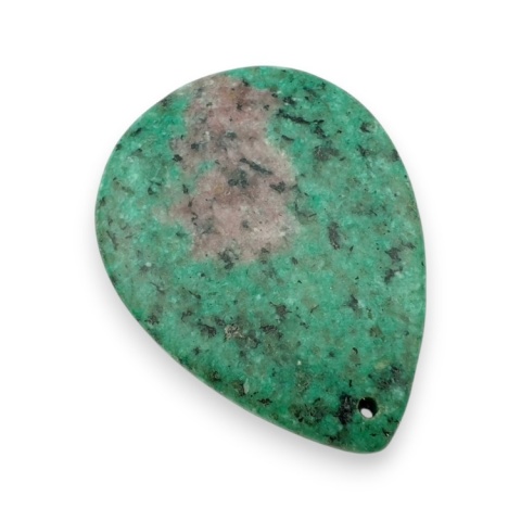 Zoisite with ruby cabochon with mounting hole 53x39 mm no 9 Zoisite with ruby cabochon with mounting hole 53x39 mm no 9