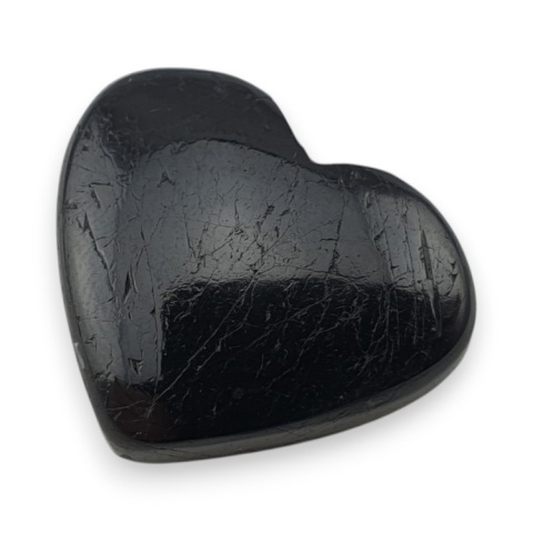 Czarny turmalin kaboszon serce 22x19 mm nr 126