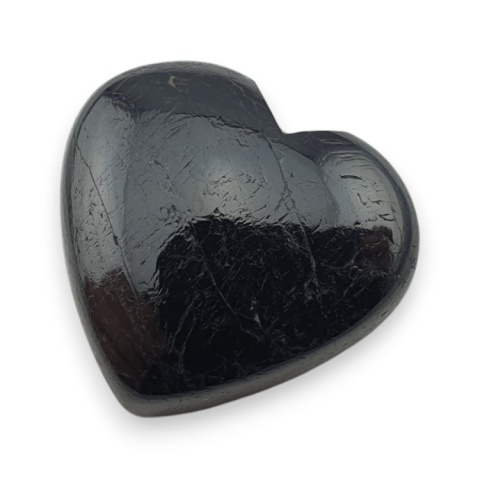 Czarny turmalin kaboszon serce 22x20 mm nr 101