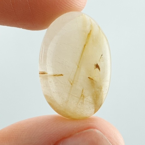 Quartz with rutile cabochon 21x15 mm no 77