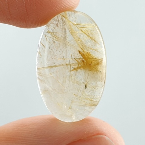 Quartz with rutile cabochon 23x14 mm no 68