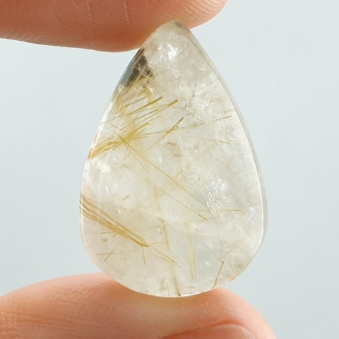 Quartz with rutile cabochon 26x18 mm no 69