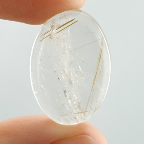 Quartz with rutile cabochon 26x18 mm no 73
