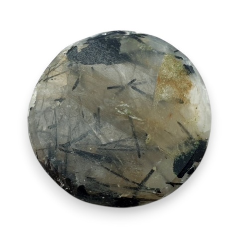 Quartz with tourmaline cabochon fi 25x mm no 64