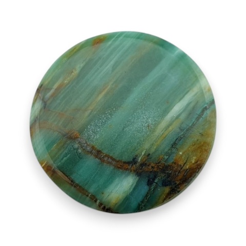 Green prase jasper cabochon fi 25x mm no 39