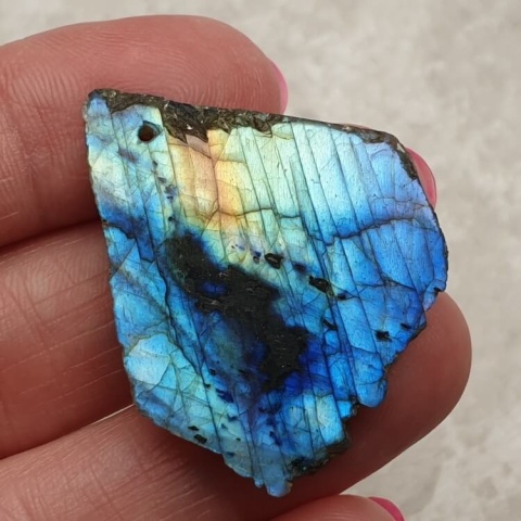 Labradorite polished slab with hole 31x27 mm no 246