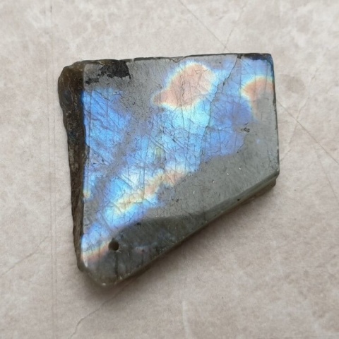Labradorite polished slab with hole 33x31 mm no 245